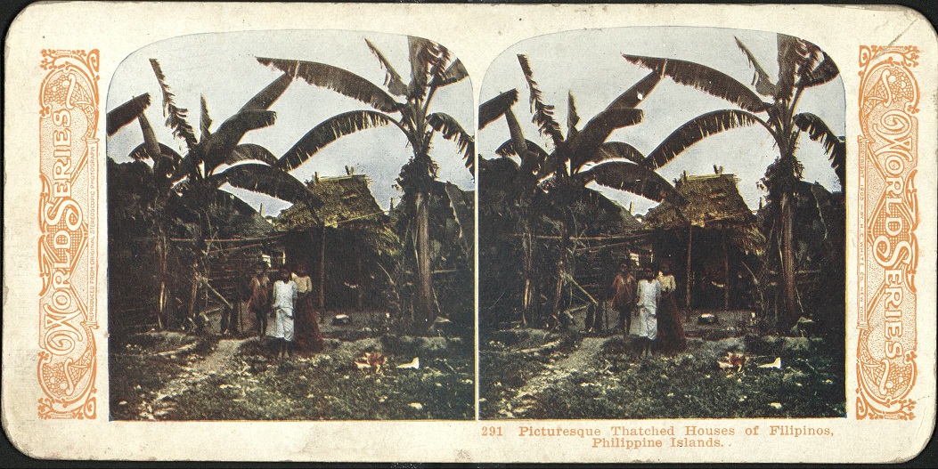 Picturesque Thatched Houses of Filipinos, Philippine Islands.